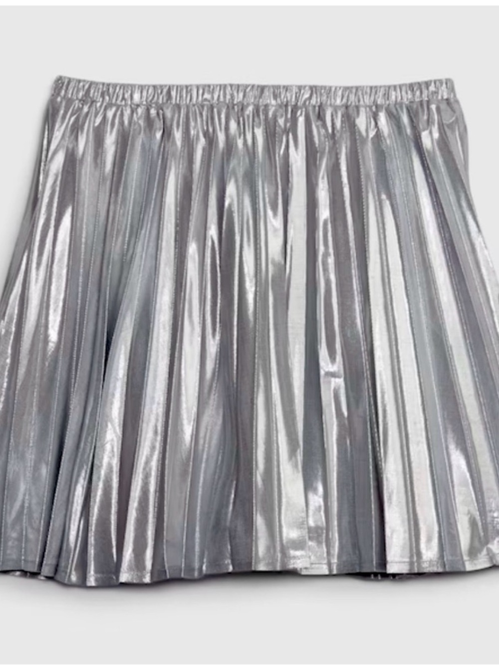 Gap Girls Metallic Silver Pleated Skirt